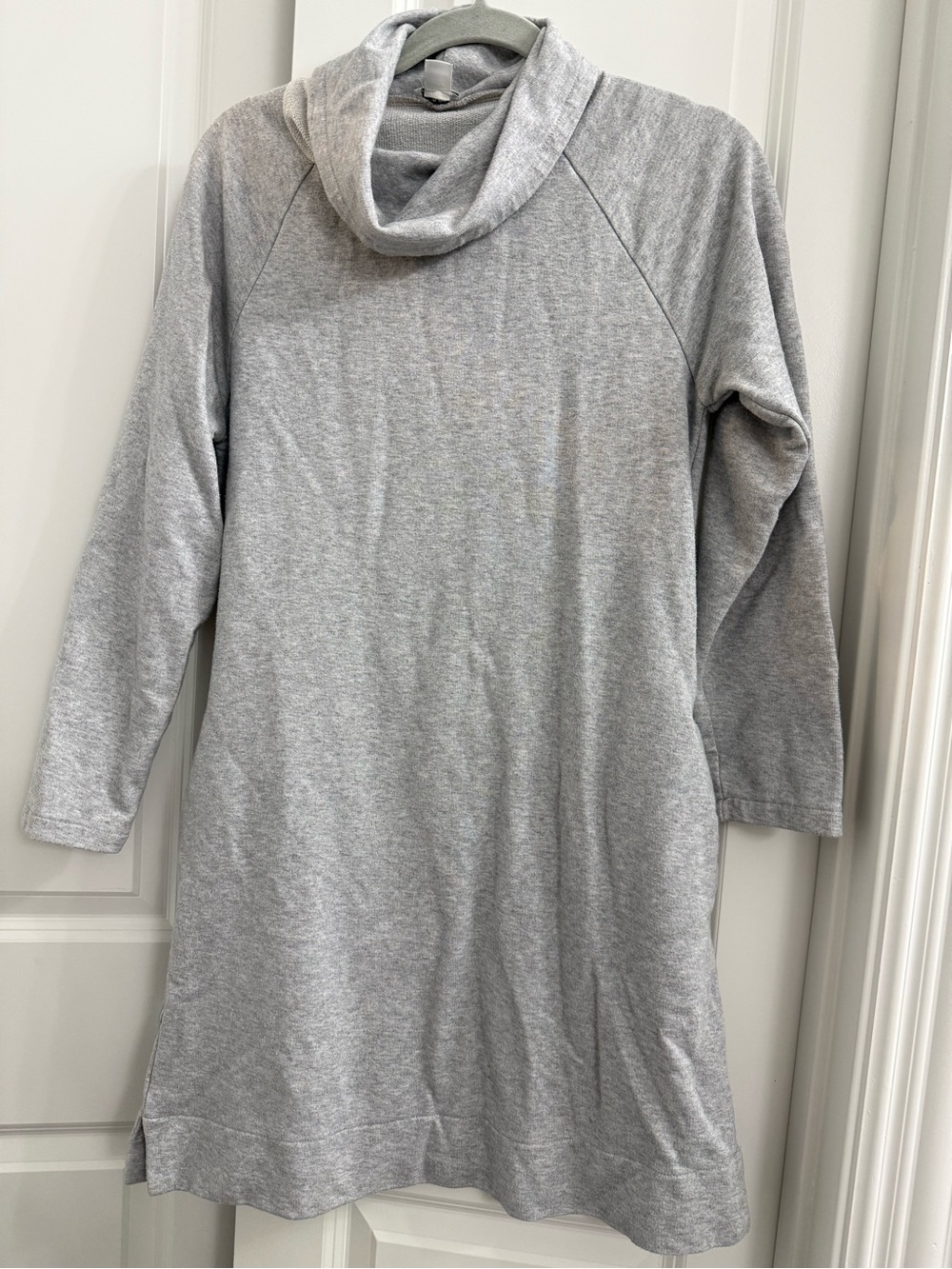J.Crew Factory Funnelneck Dress Cotton Blend Cowl Neck Soft Knit Cozy Sporty S